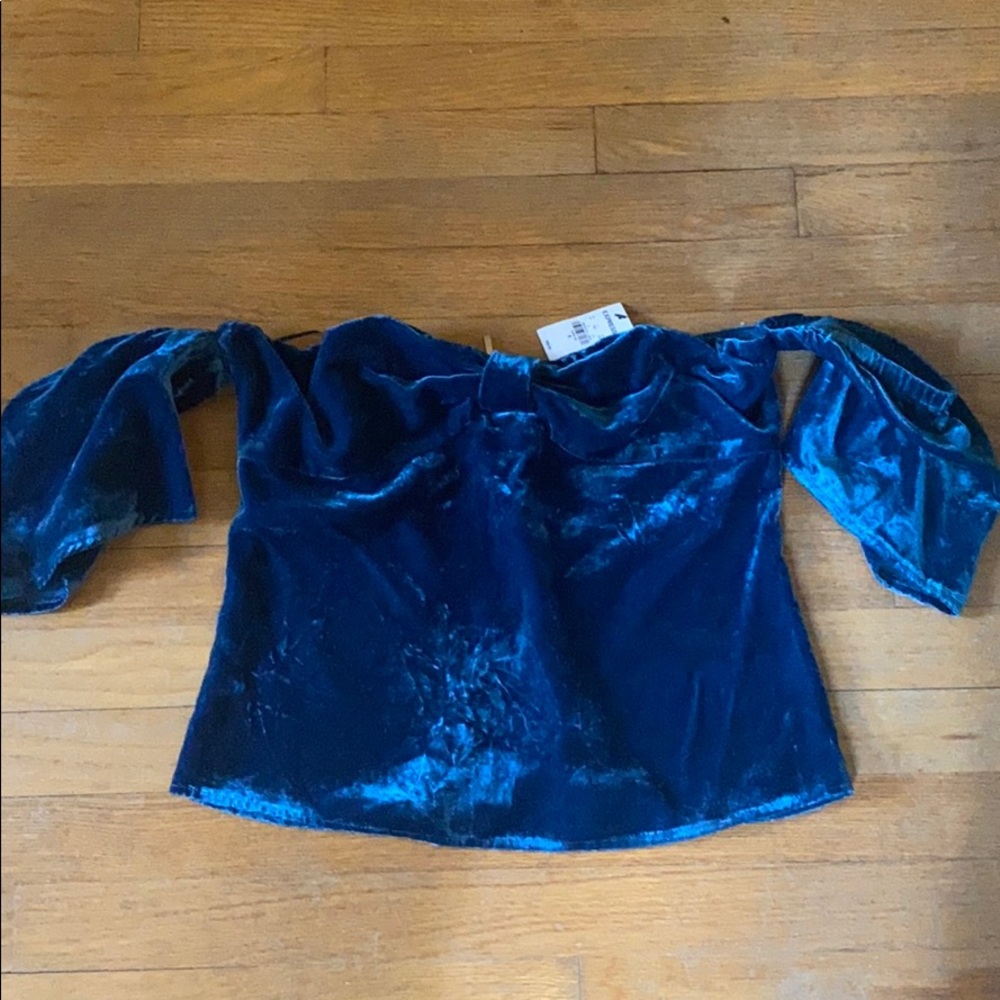 Express Velvet Off The Shoulder Top